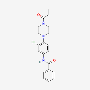 molecular formula C20H22ClN3O2 B5563769 N-[3-chloro-4-(4-propionyl-1-piperazinyl)phenyl]benzamide 