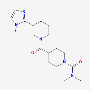 molecular formula C18H29N5O2 B5563770 N,N-dimethyl-4-{[3-(1-methyl-1H-imidazol-2-yl)-1-piperidinyl]carbonyl}-1-piperidinecarboxamide 