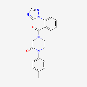 1-(4-methylphenyl)-4-[2-(1H-1,2,4-triazol-1-yl)benzoyl]-2-piperazinone