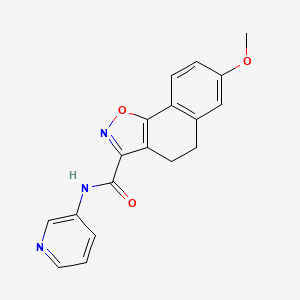 molecular formula C18H15N3O3 B5563785 7-methoxy-N-3-pyridinyl-4,5-dihydronaphtho[2,1-d]isoxazole-3-carboxamide 