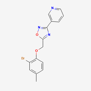 3-{5-[(2-bromo-4-methylphenoxy)methyl]-1,2,4-oxadiazol-3-yl}pyridine