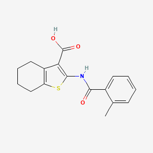 molecular formula C17H17NO3S B5563810 2-[(2-methylbenzoyl)amino]-4,5,6,7-tetrahydro-1-benzothiophene-3-carboxylic acid 