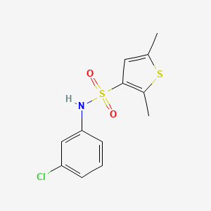 molecular formula C12H12ClNO2S2 B5563816 N-(3-氯苯基)-2,5-二甲基噻吩-3-磺酰胺 