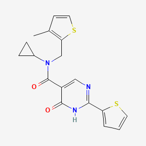 molecular formula C18H17N3O2S2 B5563840 N-cyclopropyl-4-hydroxy-N-[(3-methyl-2-thienyl)methyl]-2-(2-thienyl)pyrimidine-5-carboxamide 