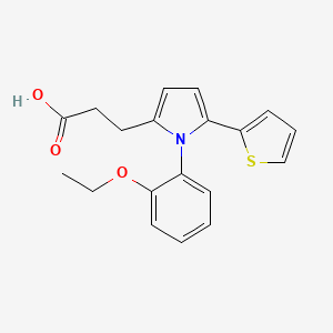 molecular formula C19H19NO3S B5563858 3-[1-(2-ethoxyphenyl)-5-(2-thienyl)-1H-pyrrol-2-yl]propanoic acid 