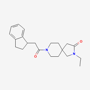 molecular formula C21H28N2O2 B5563874 8-(2,3-dihydro-1H-inden-1-ylacetyl)-2-ethyl-2,8-diazaspiro[4.5]decan-3-one 