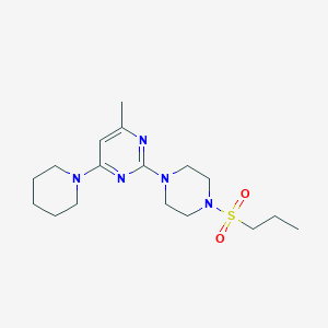 molecular formula C17H29N5O2S B5563891 4-methyl-6-(1-piperidinyl)-2-[4-(propylsulfonyl)-1-piperazinyl]pyrimidine 