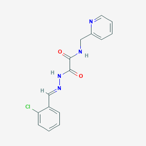 molecular formula C15H13ClN4O2 B5563896 2-[2-(2-chlorobenzylidene)hydrazino]-2-oxo-N-(2-pyridinylmethyl)acetamide 