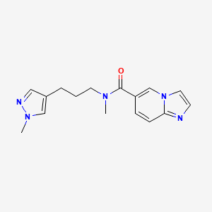 molecular formula C16H19N5O B5563911 N-methyl-N-[3-(1-methyl-1H-pyrazol-4-yl)propyl]imidazo[1,2-a]pyridine-6-carboxamide 