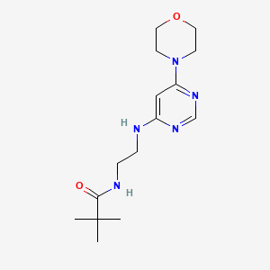 molecular formula C15H25N5O2 B5563919 2,2-dimethyl-N-(2-{[6-(4-morpholinyl)-4-pyrimidinyl]amino}ethyl)propanamide 