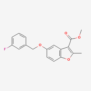molecular formula C18H15FO4 B5563925 methyl 5-[(3-fluorobenzyl)oxy]-2-methyl-1-benzofuran-3-carboxylate 