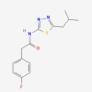 molecular formula C14H16FN3OS B5563938 2-(4-fluorophenyl)-N-(5-isobutyl-1,3,4-thiadiazol-2-yl)acetamide 