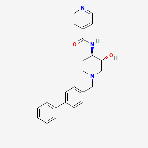 molecular formula C25H27N3O2 B5563949 N-{(3R*,4R*)-3-hydroxy-1-[(3'-methylbiphenyl-4-yl)methyl]piperidin-4-yl}isonicotinamide 