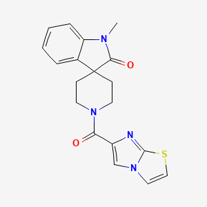 molecular formula C19H18N4O2S B5563968 1'-(imidazo[2,1-b][1,3]thiazol-6-ylcarbonyl)-1-methylspiro[indole-3,4'-piperidin]-2(1H)-one 