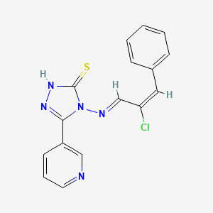 molecular formula C16H12ClN5S B5563972 4-[(2-chloro-3-phenyl-2-propen-1-ylidene)amino]-5-(3-pyridinyl)-4H-1,2,4-triazole-3-thiol 