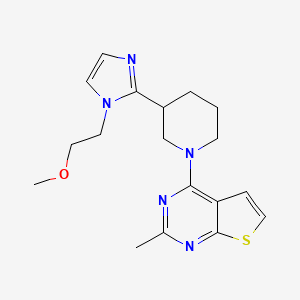 molecular formula C18H23N5OS B5564029 4-{3-[1-(2-methoxyethyl)-1H-imidazol-2-yl]-1-piperidinyl}-2-methylthieno[2,3-d]pyrimidine 