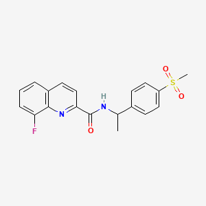molecular formula C19H17FN2O3S B5564058 8-fluoro-N-{1-[4-(methylsulfonyl)phenyl]ethyl}-2-quinolinecarboxamide 