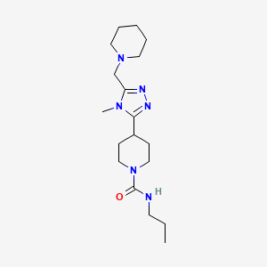 molecular formula C18H32N6O B5564065 4-[4-甲基-5-(哌啶-1-基甲基)-4H-1,2,4-三唑-3-基]-N-丙基哌啶-1-甲酰胺 