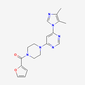 molecular formula C18H20N6O2 B5564095 4-(4,5-二甲基-1H-咪唑-1-基)-6-[4-(2-呋喃酰)-1-哌嗪基]嘧啶 