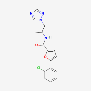 molecular formula C16H15ClN4O2 B5564107 5-(2-chlorophenyl)-N-[1-methyl-2-(1H-1,2,4-triazol-1-yl)ethyl]-2-furamide 