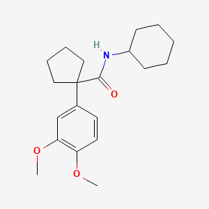 molecular formula C20H29NO3 B5564108 N-cyclohexyl-1-(3,4-dimethoxyphenyl)cyclopentanecarboxamide 