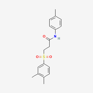 molecular formula C18H21NO3S B5564138 3-[(3,4-二甲苯基)磺酰基]-N-(4-甲苯基)丙酰胺 