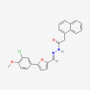 molecular formula C24H19ClN2O3 B5564140 N'-{[5-(3-chloro-4-methoxyphenyl)-2-furyl]methylene}-2-(1-naphthyl)acetohydrazide 