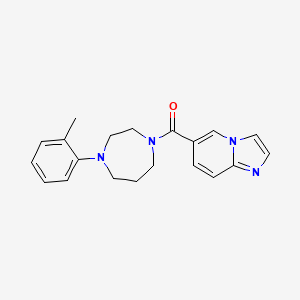 molecular formula C20H22N4O B5564141 6-{[4-(2-甲基苯基)-1,4-二氮杂环戊烷-1-基]羰基}咪唑并[1,2-a]吡啶 