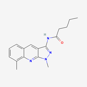 molecular formula C17H20N4O B5564147 N-(1,8-dimethyl-1H-pyrazolo[3,4-b]quinolin-3-yl)pentanamide 