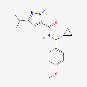 molecular formula C19H25N3O2 B5564159 N-[cyclopropyl(4-methoxyphenyl)methyl]-3-isopropyl-1-methyl-1H-pyrazole-5-carboxamide 