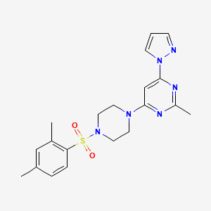 4-{4-[(2,4-dimethylphenyl)sulfonyl]-1-piperazinyl}-2-methyl-6-(1H-pyrazol-1-yl)pyrimidine