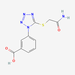 molecular formula C10H9N5O3S B5564250 3-{5-[(2-amino-2-oxoethyl)thio]-1H-tetrazol-1-yl}benzoic acid 