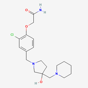 molecular formula C19H28ClN3O3 B5564268 2-(2-氯-4-{[3-羟基-3-(哌啶-1-基甲基)吡咯烷-1-基]甲基}苯氧基)乙酰胺 