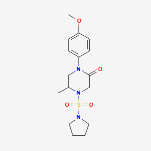 molecular formula C16H23N3O4S B5564300 1-(4-methoxyphenyl)-5-methyl-4-(1-pyrrolidinylsulfonyl)-2-piperazinone 