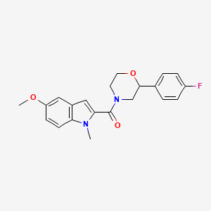 molecular formula C21H21FN2O3 B5564314 2-{[2-(4-fluorophenyl)-4-morpholinyl]carbonyl}-5-methoxy-1-methyl-1H-indole 