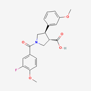 molecular formula C20H20FNO5 B5564330 (3S*,4R*)-1-(3-fluoro-4-methoxybenzoyl)-4-(3-methoxyphenyl)pyrrolidine-3-carboxylic acid 