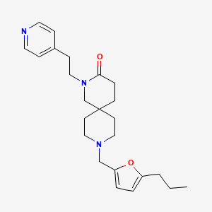 molecular formula C24H33N3O2 B5564342 9-[(5-propyl-2-furyl)methyl]-2-(2-pyridin-4-ylethyl)-2,9-diazaspiro[5.5]undecan-3-one 