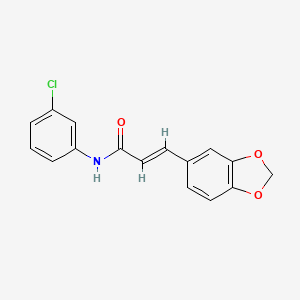 molecular formula C16H12ClNO3 B5564360 3-(1,3-benzodioxol-5-yl)-N-(3-chlorophenyl)acrylamide 