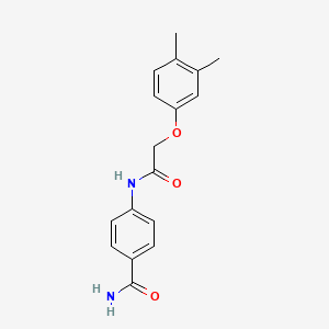 molecular formula C17H18N2O3 B5564375 4-{[(3,4-dimethylphenoxy)acetyl]amino}benzamide 