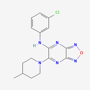 molecular formula C16H17ClN6O B5564381 N-(3-chlorophenyl)-6-(4-methyl-1-piperidinyl)[1,2,5]oxadiazolo[3,4-b]pyrazin-5-amine 