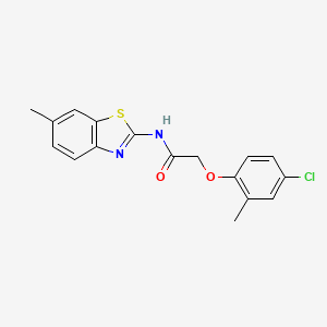 molecular formula C17H15ClN2O2S B5564387 2-(4-氯-2-甲基苯氧基)-N-(6-甲基-1,3-苯并噻唑-2-基)乙酰胺 