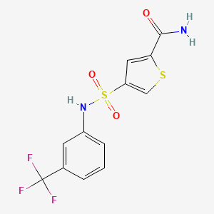 molecular formula C12H9F3N2O3S2 B5564395 4-({[3-(trifluoromethyl)phenyl]amino}sulfonyl)-2-thiophenecarboxamide 