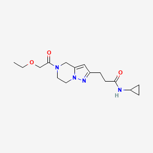 N-cyclopropyl-3-[5-(ethoxyacetyl)-4,5,6,7-tetrahydropyrazolo[1,5-a]pyrazin-2-yl]propanamide