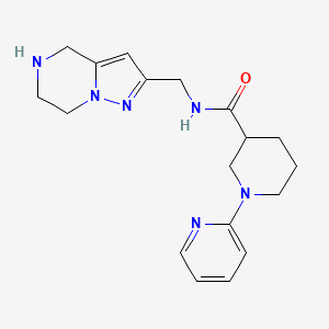 molecular formula C18H24N6O B5564507 1-(2-pyridinyl)-N-(4,5,6,7-tetrahydropyrazolo[1,5-a]pyrazin-2-ylmethyl)-3-piperidinecarboxamide dihydrochloride 