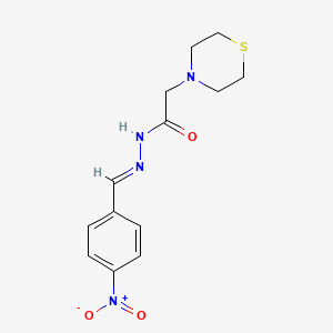 molecular formula C13H16N4O3S B5564512 N'-(4-nitrobenzylidene)-2-(4-thiomorpholinyl)acetohydrazide 