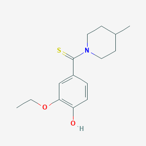 molecular formula C15H21NO2S B5564515 2-乙氧基-4-[(4-甲基-1-哌啶基)碳硫代基]苯酚 