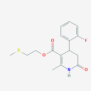 2-(methylthio)ethyl 4-(2-fluorophenyl)-2-methyl-6-oxo-1,4,5,6-tetrahydro-3-pyridinecarboxylate