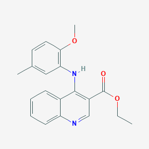 molecular formula C20H20N2O3 B5564546 ethyl 4-[(2-methoxy-5-methylphenyl)amino]-3-quinolinecarboxylate 