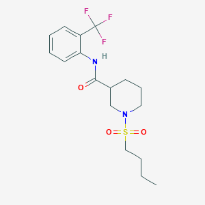molecular formula C17H23F3N2O3S B5564551 1-(butylsulfonyl)-N-[2-(trifluoromethyl)phenyl]-3-piperidinecarboxamide 