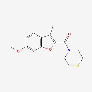 molecular formula C15H17NO3S B5564554 4-[(6-methoxy-3-methyl-1-benzofuran-2-yl)carbonyl]thiomorpholine 